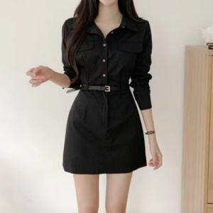 카라 셔츠 슬림핏 미니원피스 원 봄원 투 TS-240402