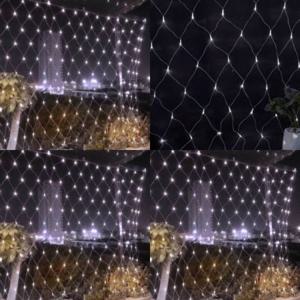 200구 투명선 LED 그물네트 백색 지니전구 1x2M 전원잭포함 연결가능 장식조명 그물형그물네트전구