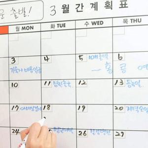 벽에붙이는 화이트보드 시트 월간 계획표 대형