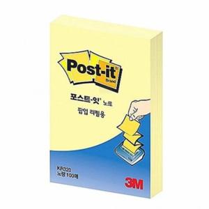 3M 포스트잇 팝업리필 KR320(656) 노랑 51X76 100매 갑 (30개입) 스티커메모지 메모노트 메모패드