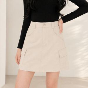 베이지 여자 여성 가을 속바지 미니 카고 벨트포함 블랙 치마 봄 스커트