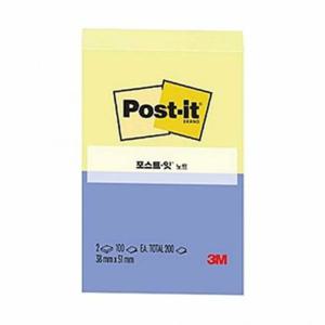 3M 포스트잇 일반 6532 노랑 파랑 51X38 100매 2패드 갑 (30개입) 접착식메모지 스티커메모지 독서메모지