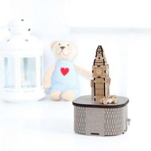 EAS 영공방 오르골만들기 DIY 회전 우드 오르골 런던 빅 벤 YM954