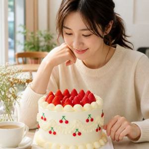 크림 딸기 생크림 모조 케이크 클레이 모형 2단 3단 웨딩 생일 데코 미니어처 디저트