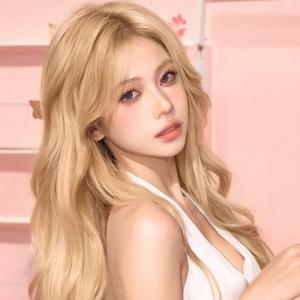 밀카이 인모 긴웨이브 여성가 가발 긴머리가발 웨이브가발 금발 핑크 브라운 골드 여자가발