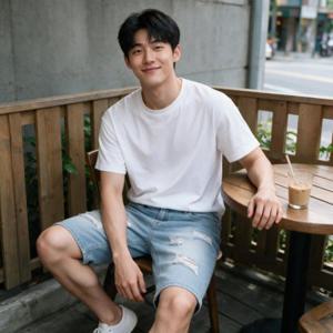 남자 5부 청반바지 연청 워싱 데미지 여름 바지 반바지 팬츠 휴가룩 데일리 데님