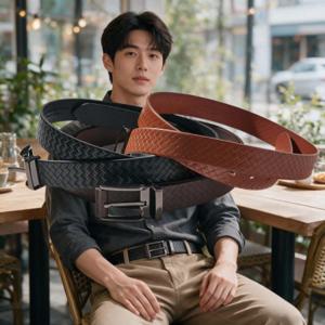 남자 가죽벨트 소가죽 엠보 정장 바지 허리띠