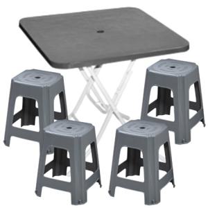 CP 플라스틱 에덴 사각의자 사각 테이블 회색 세트 포차 포장마차 탁자 편의점 야외 행사 학교
