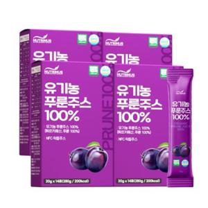 뉴트리너스 유기농 NFC 푸룬주스 100% (20g x 14포) x 4박스