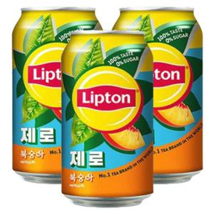 립톤 아이스티 캔음료 제로슈가 복숭아 355ml 48캔