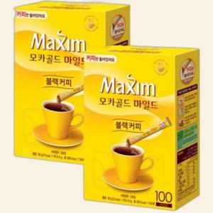 맥심 모카골드 블랙커피 커피만 200T (100Tx2박스)