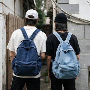 남성 여성 백팩 데님 가방 학생 여행 직장인 중학생 고등학생 책가방 진청 연청
