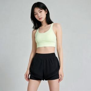 여성 3부 레깅스 반바지 일체형 운동복 헬스 런닝 팬츠 숏 트레이닝 하의