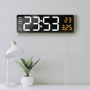 리빙 틱톡 디지털 LED 벽시계 대형 알람 온도 날짜 스톱워치 DC-6626 리모컨