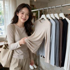 라운드넥 티셔츠 모달 스판 소재 여름 일상복 데일리웨어 반팔티셔츠