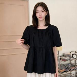 퍼프 루즈핏 백리스 블라우스 여성 여름 하객룩 데이트룩 오피스룩 출근룩