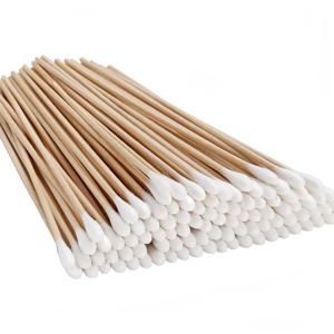 100/300Pcs 나무 손잡이가있는 6 인치 긴 면봉, 청소용 면 팁 애플리케이터, 면 스틱 오일 메이크업