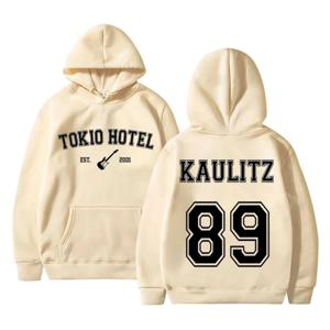 독일 록 밴드 Tokyo Hotel Kaulitz 89 남성용 및 여성용 백 프린트 까마귀 남성용 및 여성용 레트로 오버 사이즈 스포츠 셔츠 있음