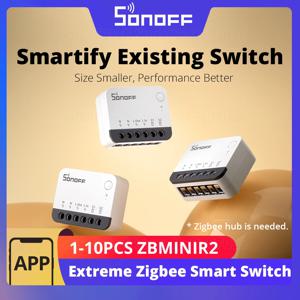 SONOFF ZBMINIR2 Zigbee 스마트 스위치 분리형 릴레이 모드 외부 스위치 제어는 EWeLink Zigbee 게이트웨이와 함께 작동합니다. 1-4PCS 필요