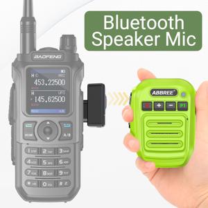 ABBREE 무선 블루투스 PTT 핸즈프리 스피커 마이크, Baofeng UV-5R UV-21 BF-888S Quansheng UV-K5(8) UV-5R 플러스용