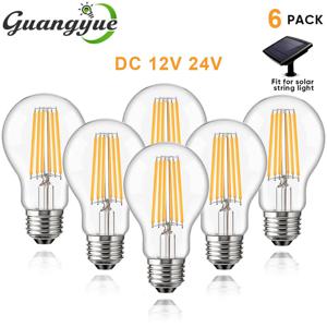 24V 12V 저전압 LED 전구 따뜻한 백색 2700K 6W E27 A19 전구, 오프그리드 태양광 배터리 시스템 RV 해양 조명용