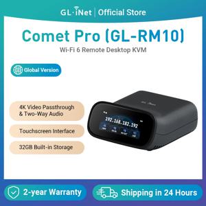 GL.iNet Comet Pro (GL-RM10) 원격 KVM Wi-Fi 6 4K@30Hz 패스스루 터치스크린 32GB EMMC 원격 액세스 재해 복구