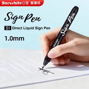 스노우하이트 속건성 사인펜(1.0mm 섬유팁), 직접 잉크로 부드러운 필기, 비즈니스/사무실 서명펜 프리미엄 사무용품