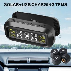 태양광 외부 센서 TPMS 타이어 공기압 모니터링 2025 자동차 보안 경보 타이어 공기압 시스템 디지털 LCD 디스플레이