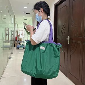 접이식 휴대용 슈퍼마켓 쇼핑백, 재사용 가능한 친환경 토트백, 방수 패션 식료품 가방, 여행용 수납 가방