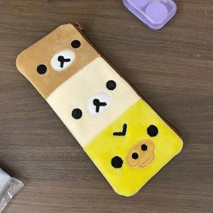 Kawaii Rilakkuma Kiiroitori 연필 가방 연필 케이스 소녀 연필 파우치 펜 가방 만화 귀여운 연필 케이스 보관 가방 축제 선물