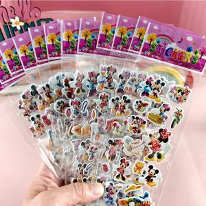 12pcs 디즈니 미키 마우스 미니 만화 버블 스티커 스케이트 보드 노트북 전화 기타 DIY 장식 데칼 보상 스티커 장난감