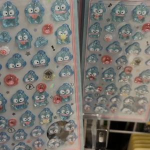 7PCS 3D Sanrio Hellokitty Kuromi Cinnamoroll 스티커 투명 젤리 크리스탈 장식 애니메이션 스티커 전화 케이스 DIY 어린이 장난감