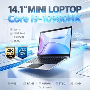 14.1인치 초슬림 노트북 인텔 I9-10980HK 윈도우11 프로 16GB 2TB SSD FHD WiFi6 BT5.2 게이밍 사무용 학생용 휴대용 노트북