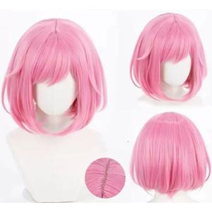 HAIRJOY ​​합성 헤어 에무 오토리 인 원더랜드×쇼타임 코스프레 가발 핑크 의상 애니메이션 가발 로즈 네트