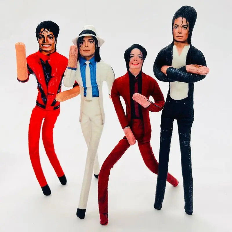 마이클 잭슨 벤더블 플러시 인형, 유연한 와이어 프레임, 포즈 가능 MJ 추상적인 쥐 모양 인형, 킹 오브 팝 수집용 장난감, 팬 선물