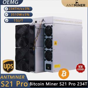 HKD 베스트셀러 브랜드 새 제품 Bitmain Antminer S21 Pro 234T 비트코인 ​​채굴기(전원 코드 포함)