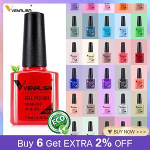 Venalisa 7.5ml 네일 젤 폴란드어 60 컬러 글리터 컬러 네일 광택제 네일 아트 매니큐어 탑 코트 에나멜 UV 젤 바니시