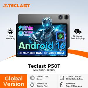 테클라스트 P50T 안드로이드 16 태블릿 90Hz 11인치 디스플레이 8코어 UNISOC T7250 최대 16GB 램(3GB+13GB 가상) 128GB ROM 8000mAh GPS 태블릿