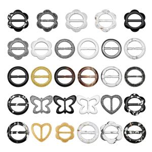 세련된 검은 꽃 수지 벨트 버클 블라우스 걸쇠 DIY 의류 액세서리 절묘한 수지 스카프 버클
