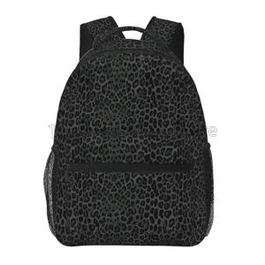 검은 표범 인쇄 여행 배낭 학교 가방 경량 학생 Bookbag 여행 하이킹 캠핑을위한 남여 노트북 데이 팟