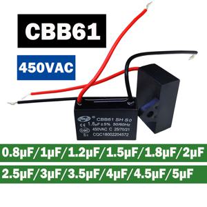 CBB61 팬 커패시터 450VAC 시동 커패시터 0.8uF 1uF 1.2uF 1.5uF 1.8uF 2uF 2.5uF 3uF 3.5uF 4uF 4.5uF 5uF