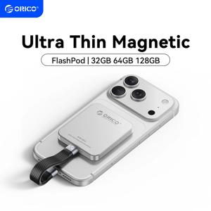 ORICO 초박형 자기식 휴대용 SSD 최대 150MB/s, iPhone 15 16 시리즈 태블릿 노트북용 휴대용 솔리드 스테이트 32GB 64GB 128GB