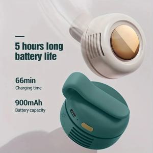 휴대용 버튼 디자인의 회오리바람 무잎 선풍기, USB 충전식 무소음 휴대용 미니 선풍기 (가정 및 야외 여행용)
