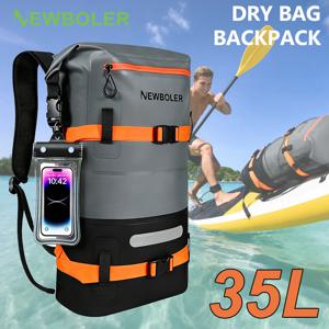 NEWBOLER 35L 야외 스포츠 PVC 방수 보관 드라이 백 카누 카약 래프팅 수영 여행 가방 배낭 캠핑 가방 ﻿