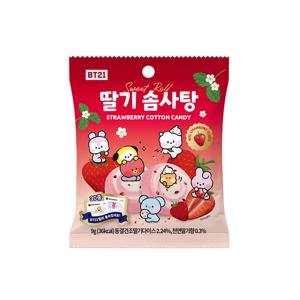 BT21 딸기솜사탕 9gx10입케이스+띠부씰포함