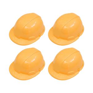 4Pcs 어린이 엔지니어링 안전 헬멧 노란색 건설 안전모 역할 놀이 소품 창의적 학습 재미있는 선물