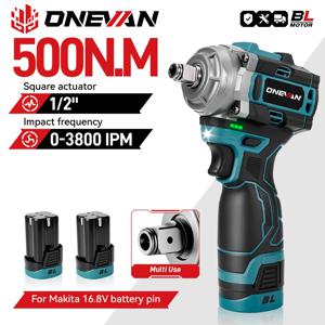 ONEVAN 500N.M 브러시리스 전동 임팩트 렌치 3in1 무선 1/2인치 렌치 드라이버 드릴 리튬이온 배터리 전동 공구