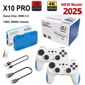 128G X10 PRO 게임스틱 4K HD TV 비디오 게임 콘솔 3D 게임 40개 이상 시뮬레이터 S905 X3 레트로 게임 듀얼 2.4G 컨트롤러