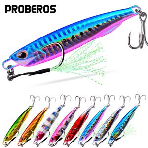 PROBEROS 8pcs 혼합 색상 금속 지그 10G - 60G 인공 미끼 하드 미끼 민물 및 바닷물에 대한 활기찬 낚시 미끼