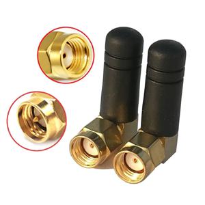 2PCS 2.4G 초소형 미니 WiFi 안테나(2dBi 이득 및 SMA 수형 커넥터 포함), 직각, 금도금, 마더보드, 모뎀용